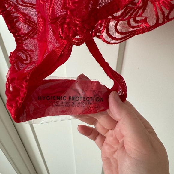 PRETTYLITTLETHING Red Heart Embroidered Lace Bodysuit - Picture 6 of 12